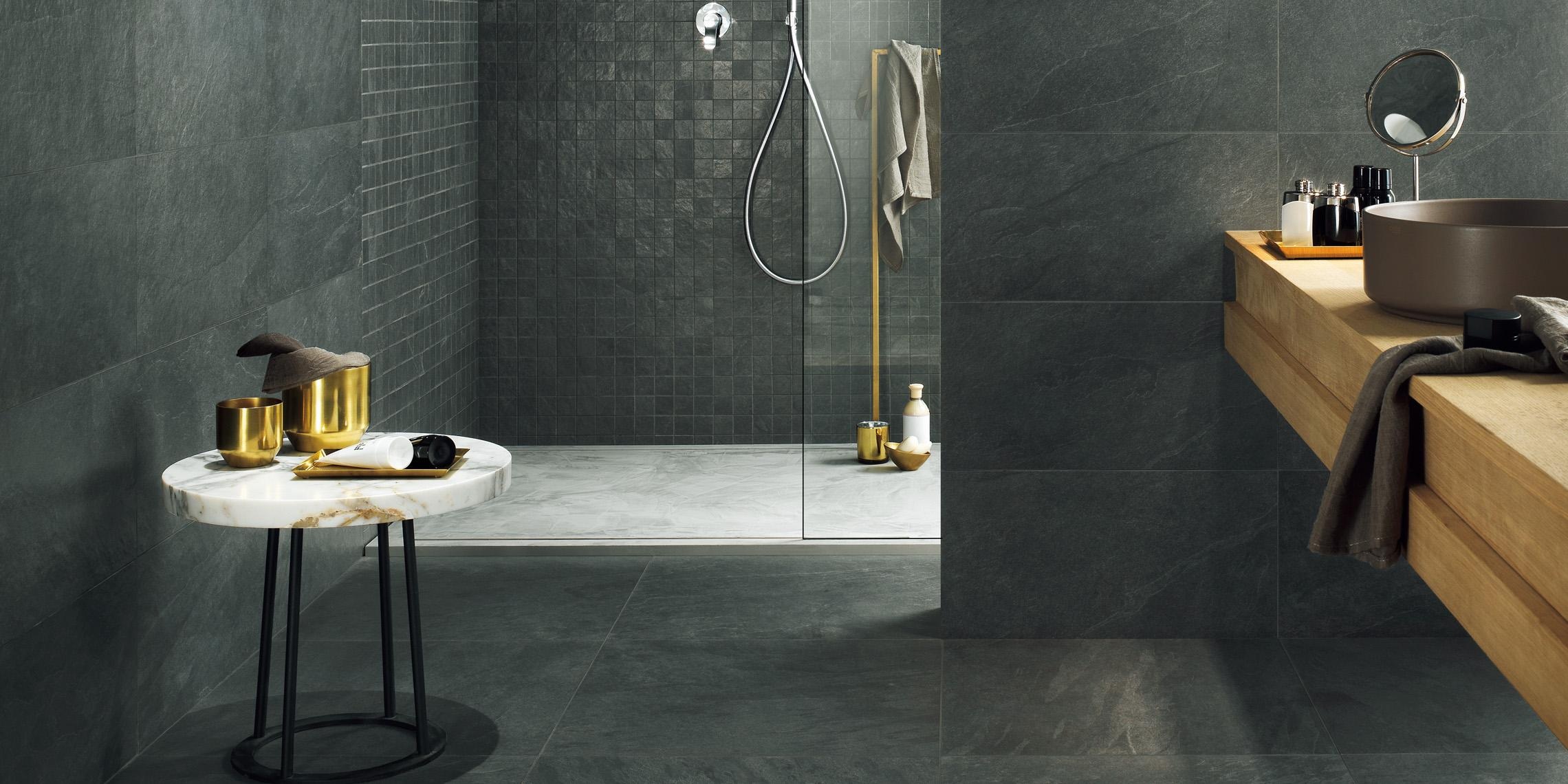 Lea Ceramiche Waterfall – włoski gres imitujący naturalny kamień do łazienki