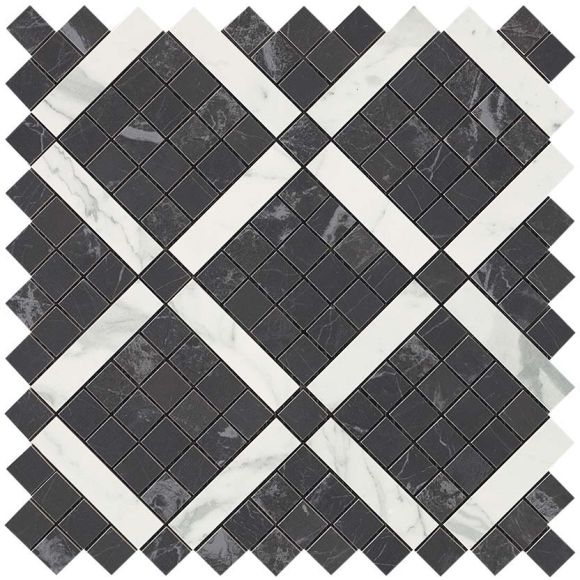 Atlas Concorde Marvel Noir Mix Diagonal Mosaic 30,5x30,5 Lucida /0,558m2/