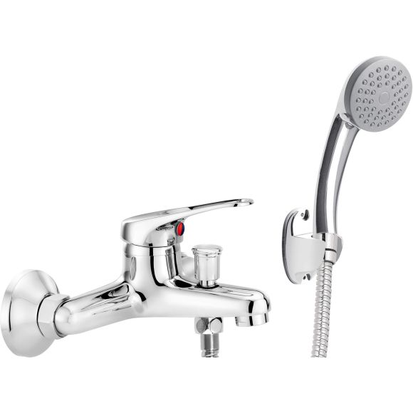 Bateria wannowa ścienna z zestawem prysznicowym 5907650801054