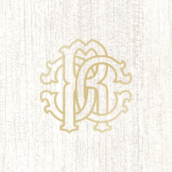 Roberto Cavalli Tws Wood Logo Blanc26,5x26,5
